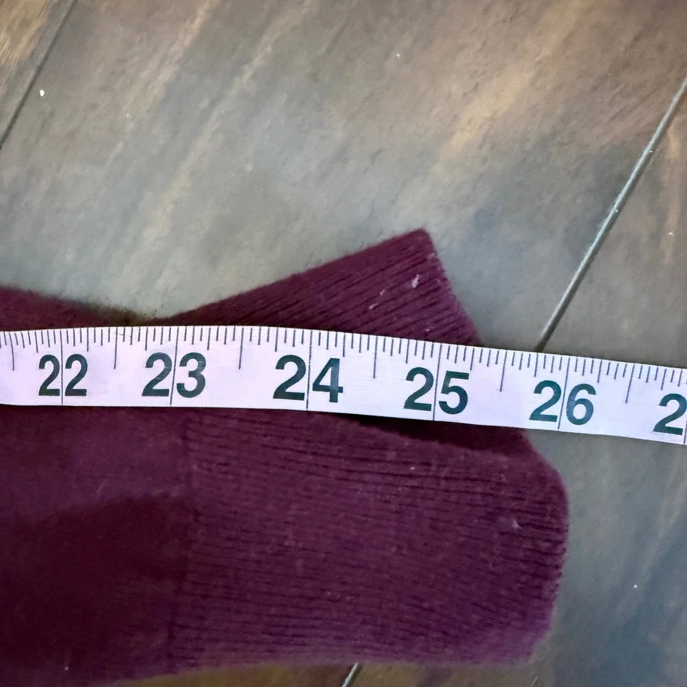 Banana Republic Mens V-Neck Sweater Burgundy Maroon Cotton Blend Size M Holiday